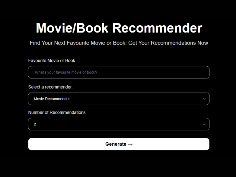 Movie & Book Recommender