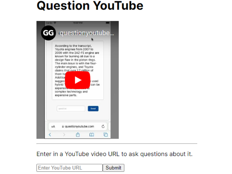 Question YouTube